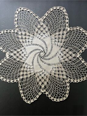 Handmade Cream Crochet Doily - Decorative Table Accent